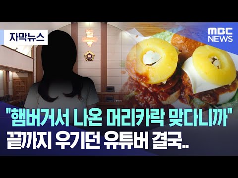 [자막뉴스] "햄버거서 나온 머리카락 맞다니까" 끝까지 우기던 유튜버 결국..(2023.10.31/MBC뉴스)