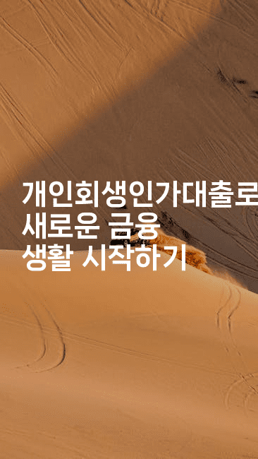 개인회생인가대출로 새로운 금융 생활 시작하기-셀러뷰