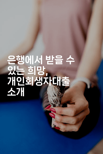 은행에서 받을 수 있는 희망, 개인회생자대출 소개